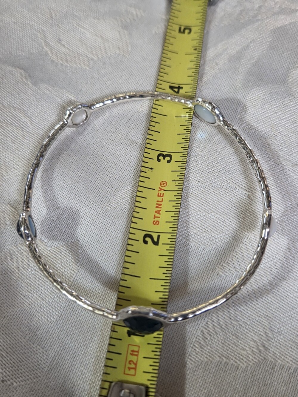 Ippolita Rock Candy 5 Stone Bangle Bracelet, Quartz, MOP, SS - Picture 12 of 14